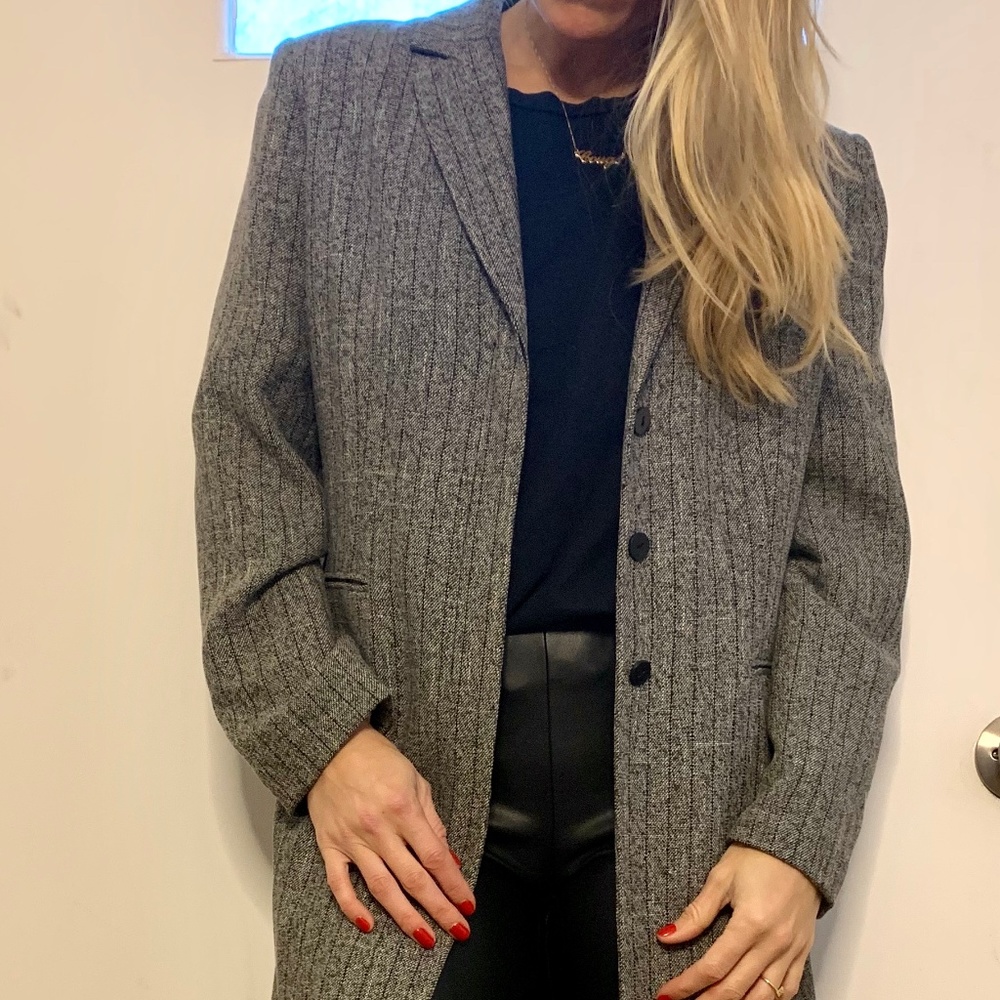 Vintage 90's Menswear Inspired Pin Stripe Coat